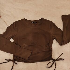 Sexyyy Brown Olive Long Sleeve Top